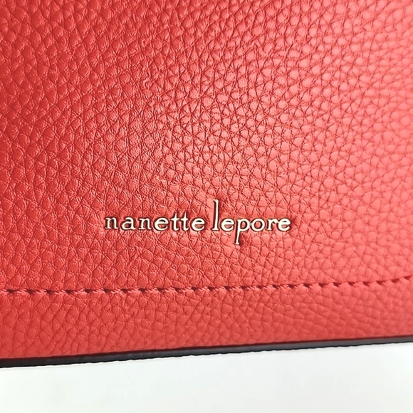 NWT Nanette Lepore Scarlet Farah Red Pebble Triple Crossbody Bag Vegan Leather - Picture 5 of 16